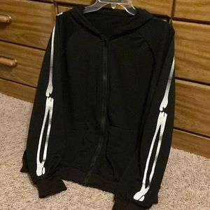 Black skeleton sweat jacket
